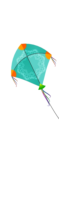 Blue patang kite with tail